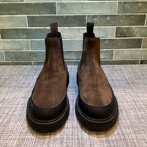 Zara Men's Dark Brown and Black Boots